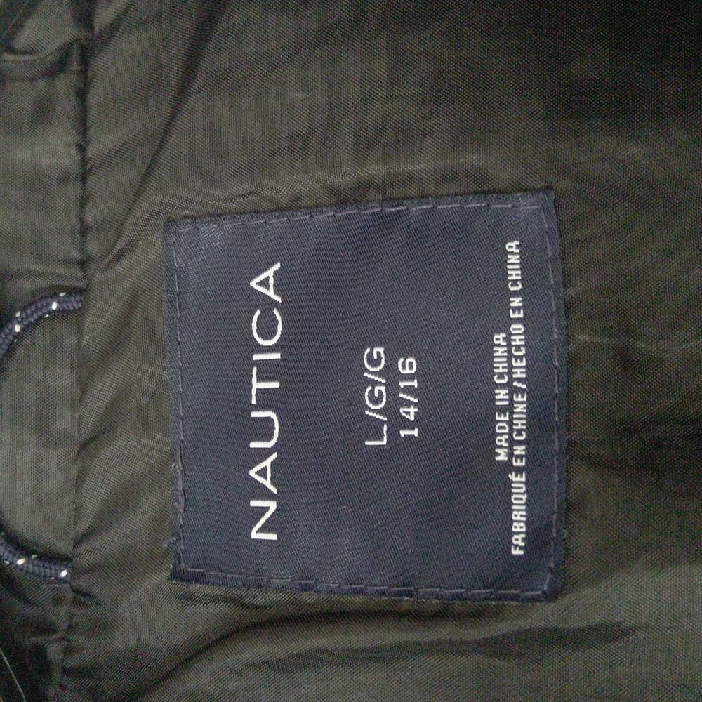 Nautica Boys Hybrid Quilted Hooded Puffer Jacket Size L/G , Winter - Picture 6 of 12